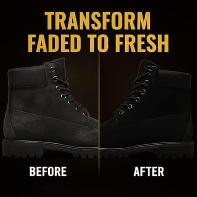 Eagle Nubuck & Suede Dye Black with Applicator & 3-Way Suede Brush - Suede Color Restorer for Shoes, Boots, Jackets, Purses & More - Black Suede Dye & Conditioner - Image 3