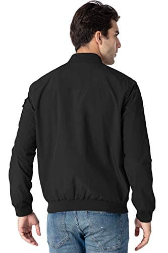 Rdruko Men's Windbreaker Lightweight Bomber Jacket Causal Fashion Light Jacket(Black, US M) - Image 2