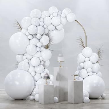 PartyWoo White Balloons 99 pcs Different Sizes Pack of 36 18 12 10 5 Inch Matte White Latex Balloon Arch Kit Garland for Wedding Bridal Graduation Baby Shower Birthday Party Decorations White-Y13 - Image 1