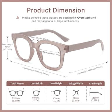 Madison Avenue Blue Light Blocking Glasses Oversized Fashion Blue Light Glasses for Women Anti Eyestrain & UV Protection Computer Eyeglasses (Milk Grey Brown) - Image 4