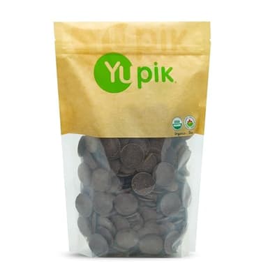 Yupik Organic Cocoa Liquor Wafers, 100% Cocoa, 2.2 lb (35.2 oz), Gluten-Free, GMO-Free, Kosher, Vegan, Dairy-Free, No Sugar Added, Made with Pure Cacao, Melts Smoothly, For Baking, Molding & Coating - Image 1