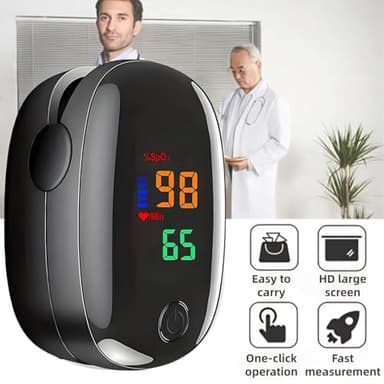 2025 New No Pricking Non Invasive for Meters Fingertip, Clear Display with Fast Readings, Portable for Home and Travel (black - 1 Unit) - Image 4