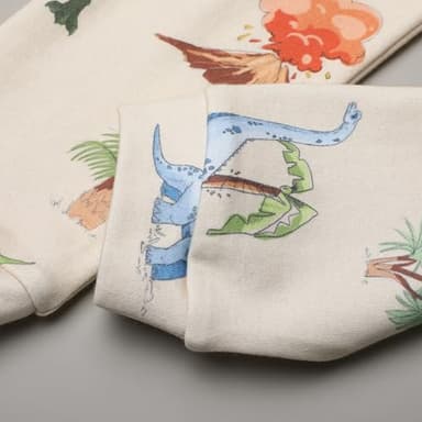 Owlivia 100% Organic Cotton Baby Long Sleeve Pajama Sets, Toddler Boy Girl 2-Piece Sleepwear(5-6 Years, Watercolor Dinosaur) - Image 5