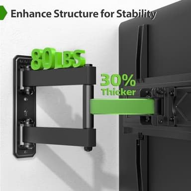 USX MOUNT Corner TV Wall Mount for 26-60 Inch TVs up to 80 lbs, Single Articulating Arm, Full Motion TV Wall Mount Bracket with Swivel and Tilt, Max VESA 400x400mm - Image 2