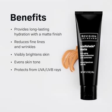Revision Skincare Intellishade® Matte SPF 45 Anti-Aging Tinted Sunscreen for Face, Oil-Free Moisturizer with SPF and Vitamin C, Pore Minimizing Sunscreen for Oily and Combination Skin, 1.7 oz - Image 2