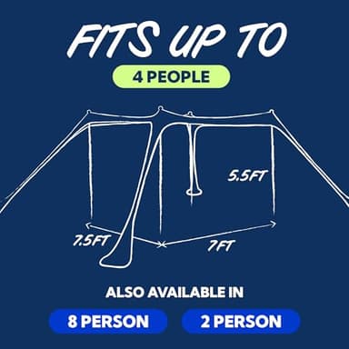 SUN NINJA Beach Tent Sun Shelter UPF50+ - Easy Pop Up Beach Canopy - Outdoor Shade for Camping Trips, Fishing, Backyard Fun Picnics - Sand Shovel, Ground Pegs & Stability Poles - Image 7