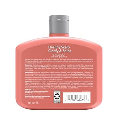 Neutrogena Exfoliating Healthy Scalp Clarifying Shampoo for Oily Hair & Scalp, Pink Grapefruit pH-Balanced Anti-Residue Formula Adds Shine, Sulfate, Paraben & Phthalate-Free, Color-Safe, 12 Fl Oz - Image 9