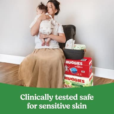 Huggies Natural Care Sensitive Baby Wipes, Unscented, Hypoallergenic, 99% Purified Water, 12 Flip-Top Packs (768 Wipes Total), Packaging May Vary - Image 8