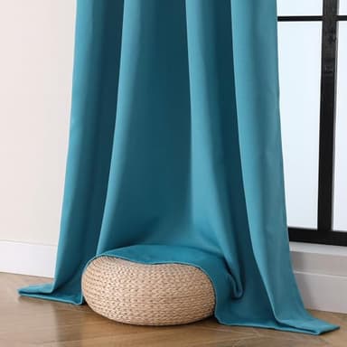 Flyfun Grommet Blackout Curtains for Bedroom and Living Room - 2 Panels Set Thermal Insulated Room Darkening Curtains (Turquoise, 52W x 84L) - Image 8