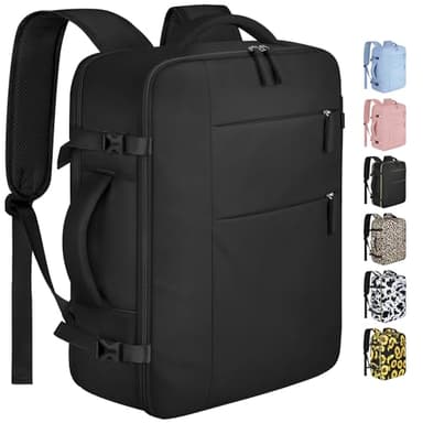 Capolo Travel Backpack for Women Men Waterproof Laptop Backpack Airlines Approved Personal Item Backpack Bag Computer Bookbag for Business, Work, Traveling Fits 15.6 Inch Laptop(Black Zipper) - Image 1