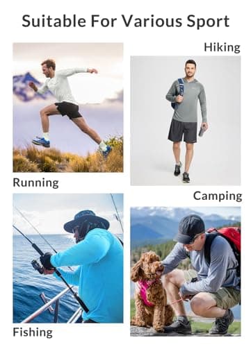 baleaf Men's Sun Protection Hoodie Shirt UPF 50+ Long Sleeve UV SPF T-Shirts Rash Guard Fishing Swimming Lightweight Gray L - Image 5