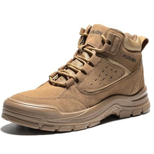 Furuian Steel Toe Boots for Men Women Comfortable Lightweight Work Boots for Men Slip Resistant High Top Steel Toe Safety Shoes Puncture Proof Indestructible Construction Boots - Image 1