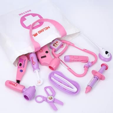 Meland Toy Doctor Kit for Girls, Pretend Play Toy Doctor Set with Dog , Carrying Bag, Stethoscope & Dress Up Costume Gift for Kids Toddlers Ages 3 4 5 6 Year Old for Role Play - Image 5