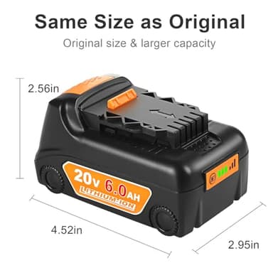 KOOMICY 20V Battery Replacement for Dewalt 20V Battery Max 6Packs 6000mAh DCB203 DCB200 DCB203 DCB204 Compatible with Dewalt DCD DCF DCG Line Series Cordless Power Tools - Image 5