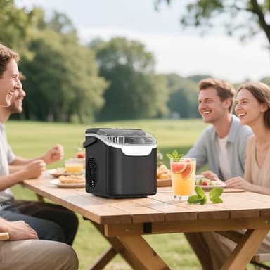 Countertop Ice Maker Machine – 8 Bullet Ice in 6 Mins, 26.5lbs/24Hrs Output – Self-Cleaning Portable Design with Selectable Ice Size & Touch Display for Home/Office/Bar - Image 9