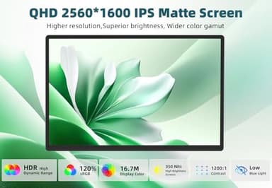 2.5K Portable Monitor for Laptop - 16 inch QHD Laptop Screen Extender 120% sRGB Wide Color HDR HDMI USB C Travel External Display with Kickstand Gaming Monitor for Computer PC Phone Game Console - Image 2