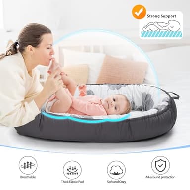 BUTOA Baby Lounger - Baby Lounger for Newborn 0-24 Months, Breathable & Soft Baby Nest, Portable and Lightweight Lounger for Home and Travel, Ideal Newborn Babies Essentials - Image 3