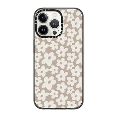 CASETIFY Compact iPhone 13 Pro Case [4 ft. 2X Military Grade Drop Protection/Slim/Lightweight] - Natural Flower - Clear Black - Image 1