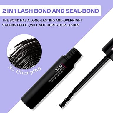 Lash Bond and Seal for Eyelash Cluster: Wendy, Using at Home, 2 in 1 Glue, DIY, Strong & Flexible Hold, 5ml Black Bond, 5ml Clear Seal - Image 3