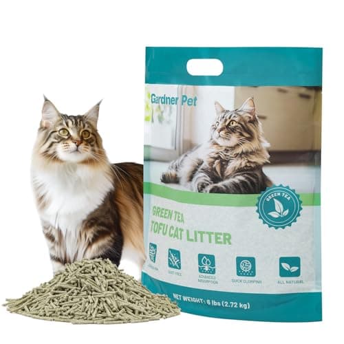 Gardner Pet Natural Tofu Cat Litter, Cat Litter with Green Tea Extract – Dust-Free, Fast Clumping, Flushable, and Odor Control for Multi-Cat Homes, 6lbs - Image 1