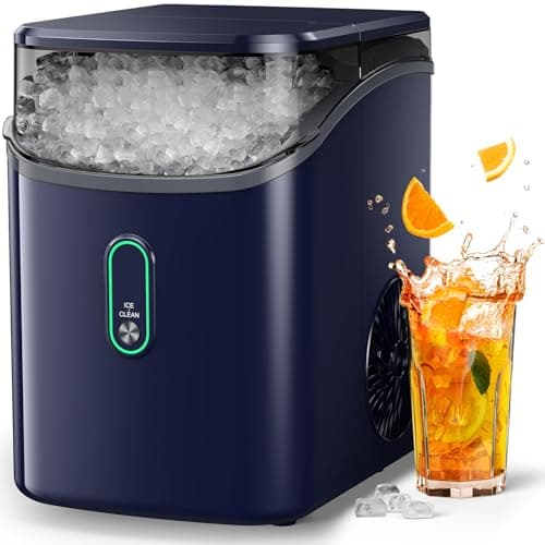 Silonn Nugget Ice Maker Countertop, Pebble Ice Maker with Crushed Ice, One-Click Operation Ice Machine with Self-Cleaning, 33lbs/24H for Home, Kitchen, Office, Blue - Image 1