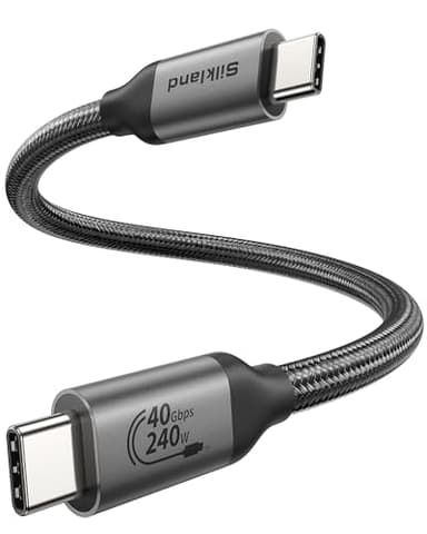 Silkland USB 4 for Thunderbolt 4 Cable 1FT, 40Gbps Data Transfer, 240W PD 3.1 Fast Charging, 8K/5K@60Hz, Short USB C Data Cable, Compatible for SSD, MacBook, iPhone 17/16, Docking, Hub - Image 1