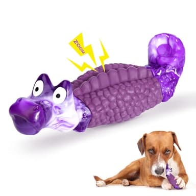 HGB Tough Dog Toys for Aggressive Chewers, Squeaky Indestructible Dog Toy to Keep Them Busy & Reduce Boredom for Small, Medium, Large Breeds, Bacon Flavor - Image 1