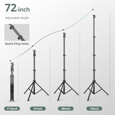 SENSYNE 72" Phone Tripod, Extendable Cell Phone Tripod Stand, Selfie Stick Tripod with Wireless Remote and Phone Holder, Compatible with iPhone Android Phone, Camera - Image 4