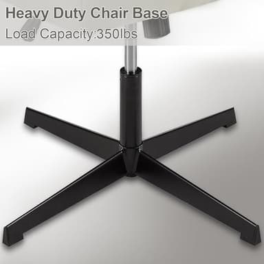 VECELO Armless Criss Cross Chair Legged No Wheels, Swivel Height Adjustable Fabric Wide Seat for Make Up/Bedroom/Small Space - Image 5