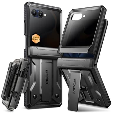 TONGATE for Motorola Razr 2025/Razr 2024 Case with Privacy Screen Protector, [Stand & Belt-Clip] [Hinge Protection Cover] [Anti-Slip], Full-Body Military Grade Protective Phone Case, Black - Image 1