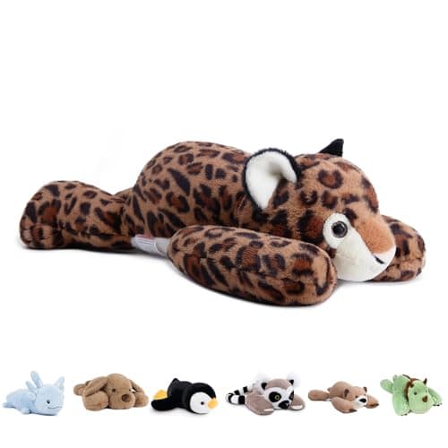 Niuniu Daddy 20" | 3.3 Pound Leopard Weighted Stuffed Animals for Kids Adults, Soft Leopard Weighted Beads for Stuffed Animals for Hugging, Cute Plush Toy for Gift Birthday Christmas Holiday Easter - Image 1