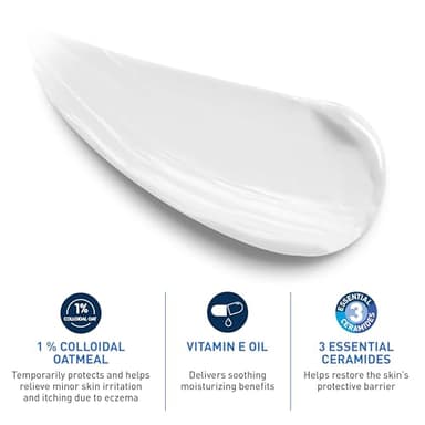 CeraVe Baby Eczema Relief Cream, 1% Colloidal Oatmeal Cream With Vitamin E & Ceramides, Soothes & Calms Itchy Skin, Developed With Pediatric Dermatologist, Fragrance Free, 5oz - Image 3