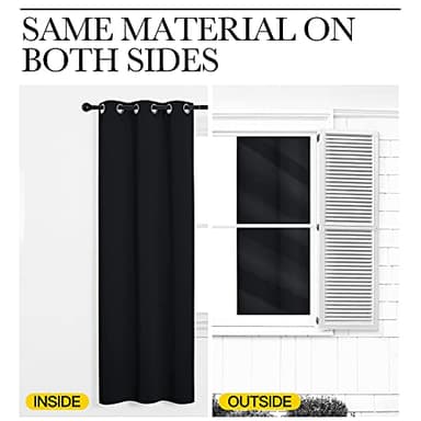 NICETOWN Halloween Pitch Black Solid Thermal Insulated Grommet Blackout Curtains/Drapes for Bedroom Window (2 Panels, 42 inches Wide by 63 inches Long, Black) - Image 7