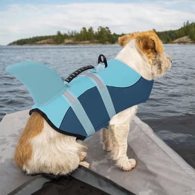 Queenmore Dog Life Jacket High Flotation, Reflective Dog Life Vest for Swimming, Adjustable Dogs Life Preserver Rescue Handle Spring Summer Pool for Small, Medium, Large Dogs (Ocean Blue,L) - Image 8