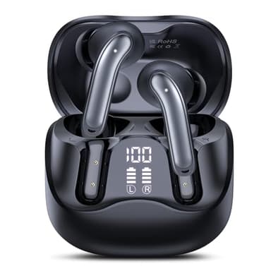 Adaptive Hybrid Active Noise Canceling Wireless Earbuds, 6 Mics ENC Clear Call Ear Buds, Hi-Res Audio Deep Bass Bluetooth 5.4 Headphones, 48H Playtime, Wireless Charging, Multipoint Connection, Black - Image 1