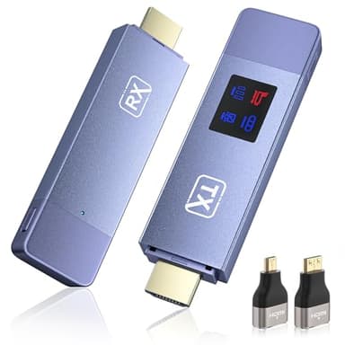 Wireless HDMI Transmitter and Receiver, Plug and Play Portable 2.4G/5G Wireless HDMI Extender Kit, 4K Decode 1080P HD Output for Video and Audio Streaming to Monitor from Laptop/PC/TV Box/Projector - Image 1