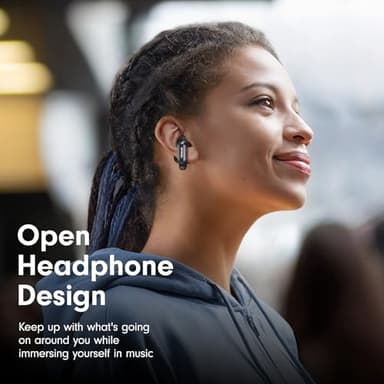 Yomdud Ultra Open Ear Earbuds Bluetooth 5.4,Wireless Clip On Earbuds Sound Quality Clear,Lightweight and Comfortable Design,Stable Fit,42 Hours of Play Time Black - Image 7