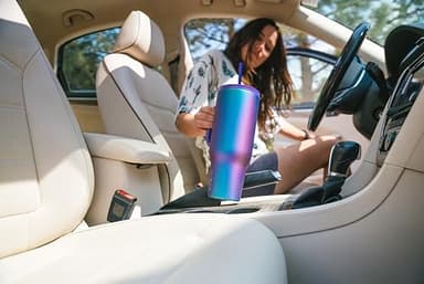 IRON °FLASK Co-Pilot Insulated Mug w/Straw & Flip Cap Lids - Cup Holder Bottle for Hot, Cold Drink - Leak-Proof - Water, Coffee Portable Travel Mug - Sand, 16 Oz - Image 7