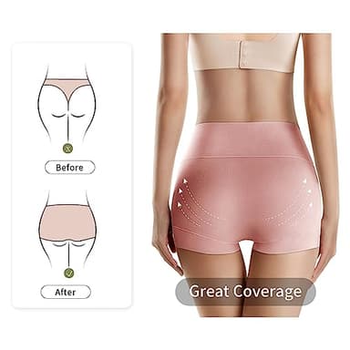 MEIYATING Boy Shorts Underwear for Women Cotton Compression Plus Size High Waisted Boxers Briefs Panties Boyshort 4 Pack - Image 3