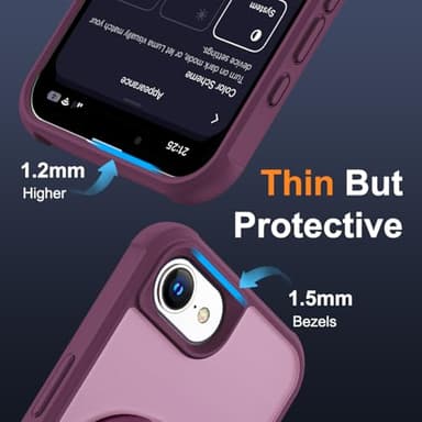SKYLMW Compatible with iPhone 16E Case with Invisible Magnetic O-Ring Stand Military-Grade Translucent Case for iPhone 16E 6.1" 2025 [Compatible with Mag-Safe][Great Grip Feeling], Wine Red - Image 6