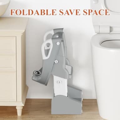 TuckInn Potty Training Seat, Toddler Toilet Seat for Little Boys Girls, Potty Training Toilet with Urinals, Toddler Step Stool Ladder and Splash Guard (Gray) - Image 8