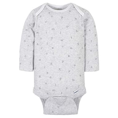 GerberUnisex Baby6 Pack Long-Sleeve Onesies BodysuitWords Grey12 Months - Image 3