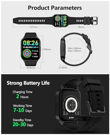 SOUYIE Smart Watch (Answer/Make Call), 2.06" Curved AMOLED Screen Smartwatch for Men Women, 100+ Sport Modes Fitness Tracker, Heart Rate Sleep SpO2 Monitor, IP68 Waterproof, Android and iOS Compatible - Image 8