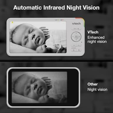 VTech 5.5" IPS Screen 720P Video Baby Monitor with Camera and Audio, Pan-Tilt-Zoom, Night Light, 2-Way Talk, Lullabies, Soothing Sounds, Long Battery Life, No WiFi: Advanced HD Plus - Image 11
