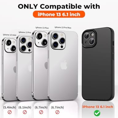 SUPFINE Designed for iPhone 13 Case,Premium Liquid Silicone with [Soft Anti-Scratch Microfiber Lining][Upgraded Camera Protection] Slim Shockproof Protective Phone Case for Men Women Girls,Black - Image 2