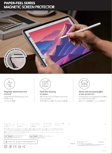 ESR Paper-Feel Magnetic Screen Protector for iPad Air 11 Inch M3/M2 (7th/6th Gen, 2025/2024), Write and Draw Like on Paper, Detachable and Reusable, Compatible with Tempered Film, Matte, Anti-Glare - Image 10