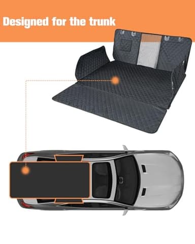 PETICON SUV Cargo Liner for Dogs with Mesh Window, Waterproof Pet Cargo Cover Dog Seat Mat for SUVs Sedans Vans with Bumper Flap Protector, Non-Slip, Large Size Universal Fit - Image 2