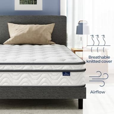 Vesgantti Queen Size Mattress 10 Inch, Fiberglass-Free | Cool Sleep Hybrid Mattress in a Box - Memory Foam & Pocket Springs, Ergonomic Design, Pressure Relief, Medium Firm Feel, 60"×80"×10" - Image 2