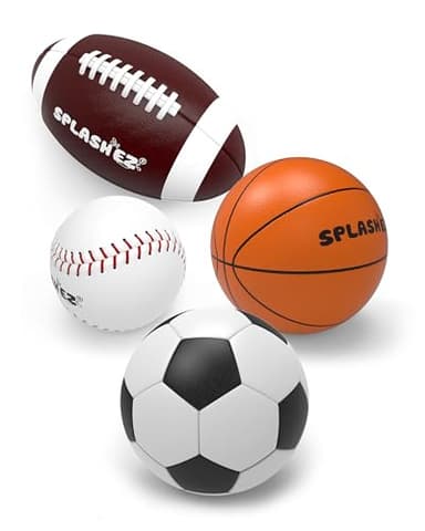 SplashEZ Baby Sports Bath Toys | Mold Free Bath Toys for Kids & Toddlers with No Hole for Water | Balls Set Ideal Size for Little Hands | Safe, Durable for Baby Tub Pool Fun for Boys Girls Ages 0 & Up - Image 1