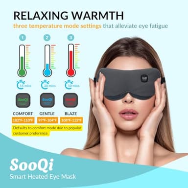 SooQi Rechargeable Cordless Heated Eye Mask - Weighted Compress with Graphene Heating for Dry Eyes, Fatigue, Sleep, and Travel - Image 4